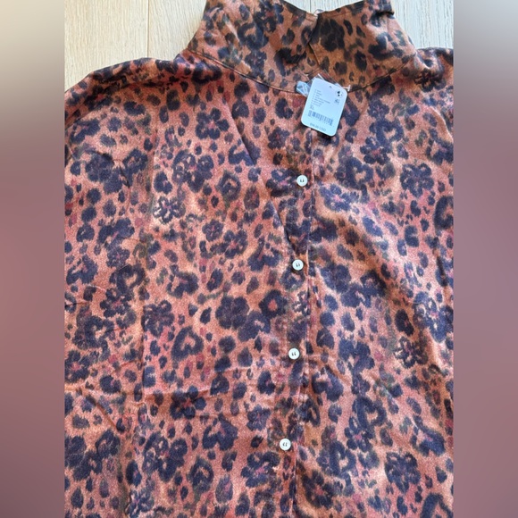 Free People Intimately Leopard Lounge Set NWT – Button Shirt + Shorts | XL - Picture 10 of 11